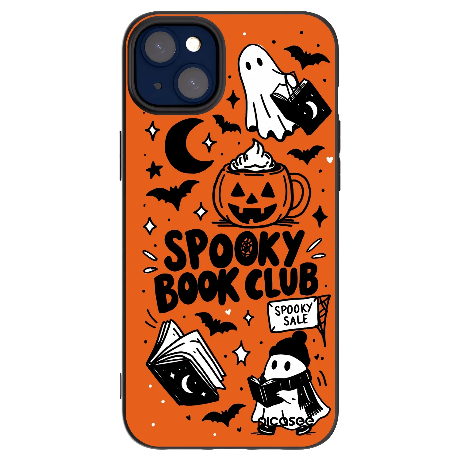 Picasee silikonski črni ovitek za Apple iPhone 14 Plus - Spooky book club