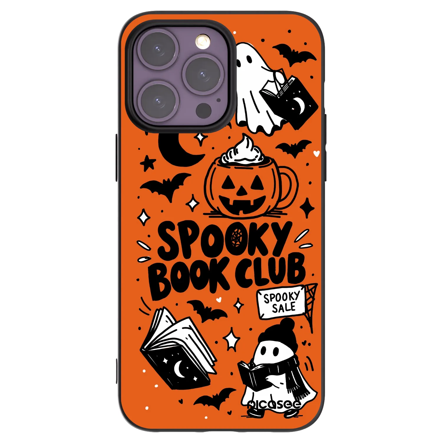 Picasee silikonski črni ovitek za Apple iPhone 14 Pro Max - Spooky book club
