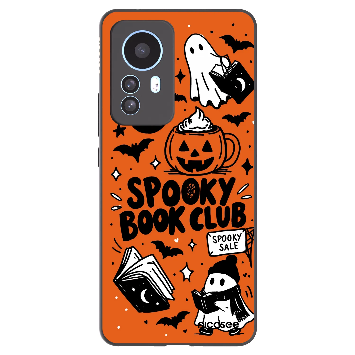 Picasee silikonski črni ovitek za Xiaomi 12T - Spooky book club