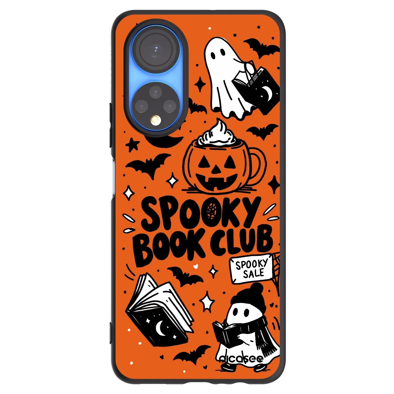 Picasee silikonski črni ovitek za Honor X7 - Spooky book club