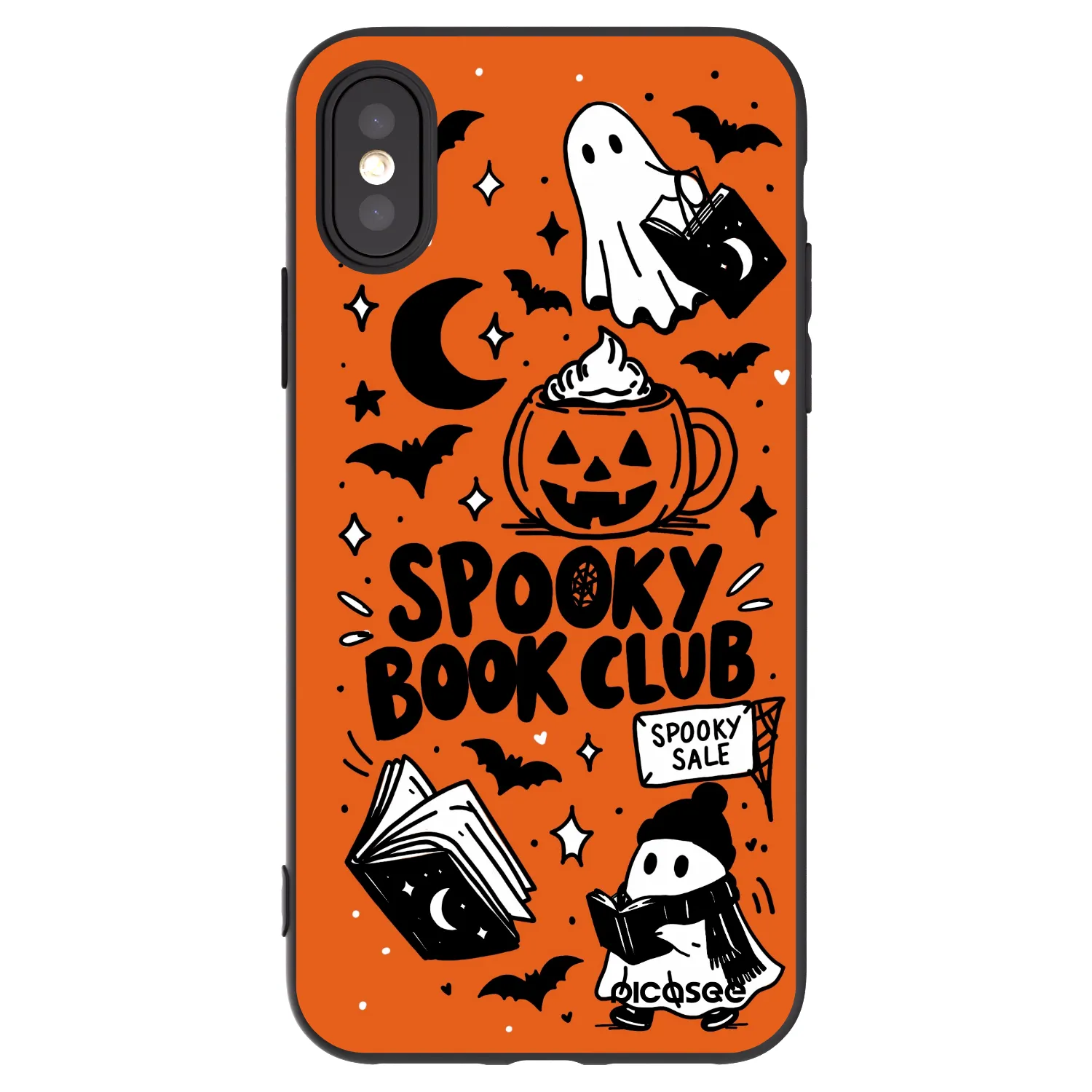 Picasee silikonski črni ovitek za Apple iPhone X/XS - Spooky book club
