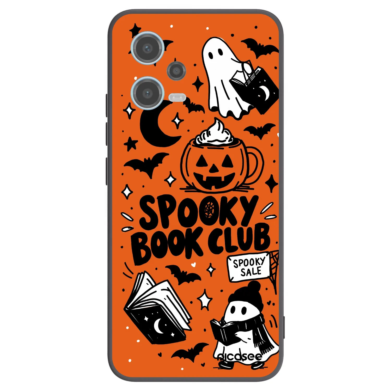 Picasee silikonski črni ovitek za Xiaomi Redmi Note 12 5G - Spooky book club