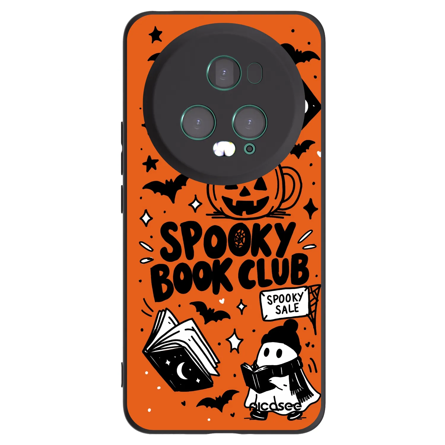 Picasee silikonski črni ovitek za Honor Magic5 Pro - Spooky book club