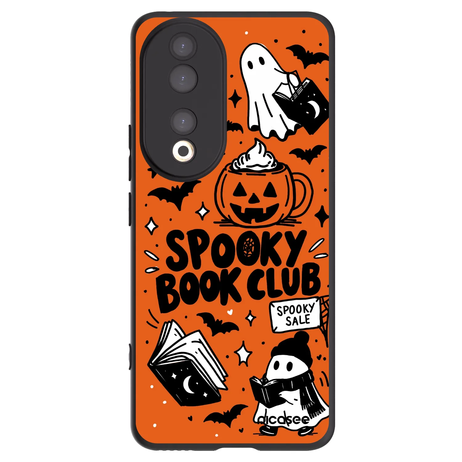 Picasee silikonski črni ovitek za Honor 90 5G - Spooky book club