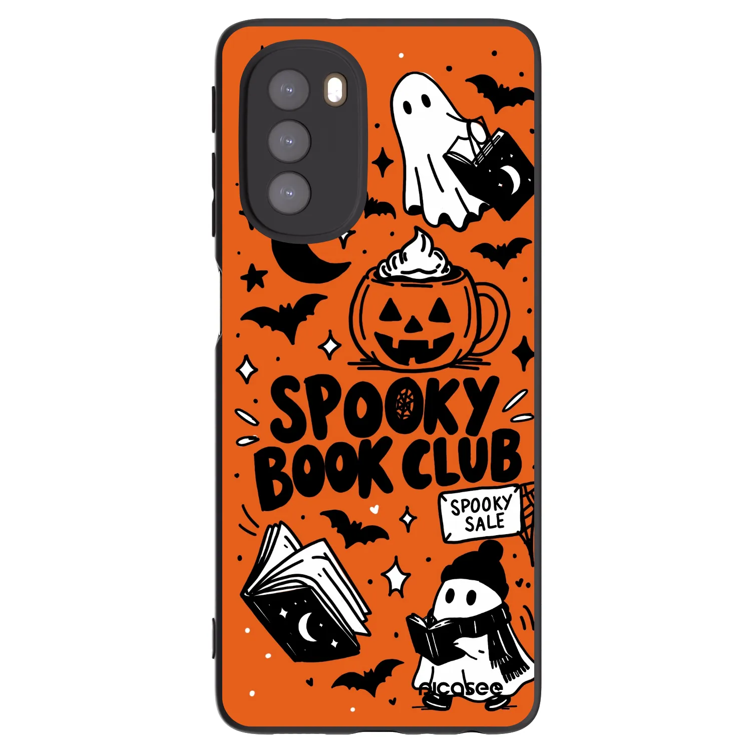 Picasee silikonski črni ovitek za Motorola Moto G51 - Spooky book club