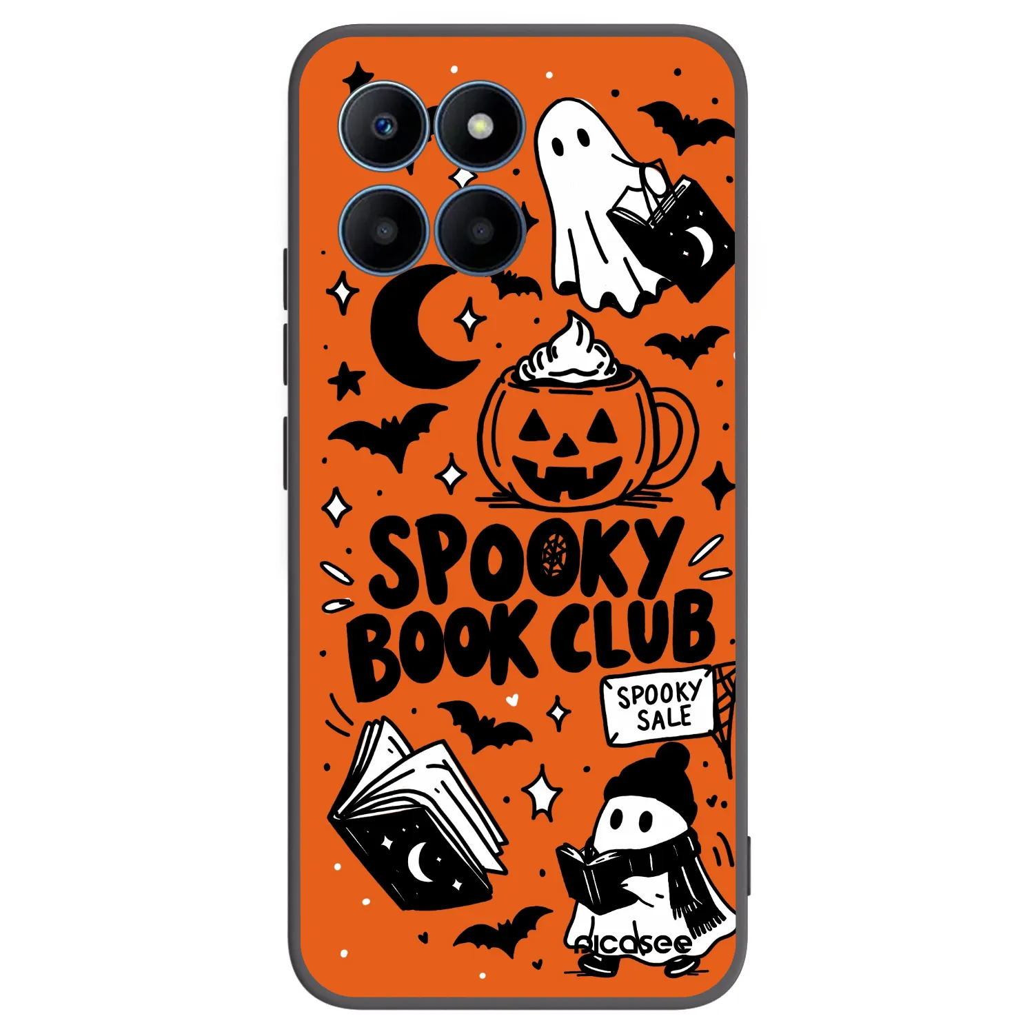 Picasee silikonski črni ovitek za Honor 70 Lite - Spooky book club
