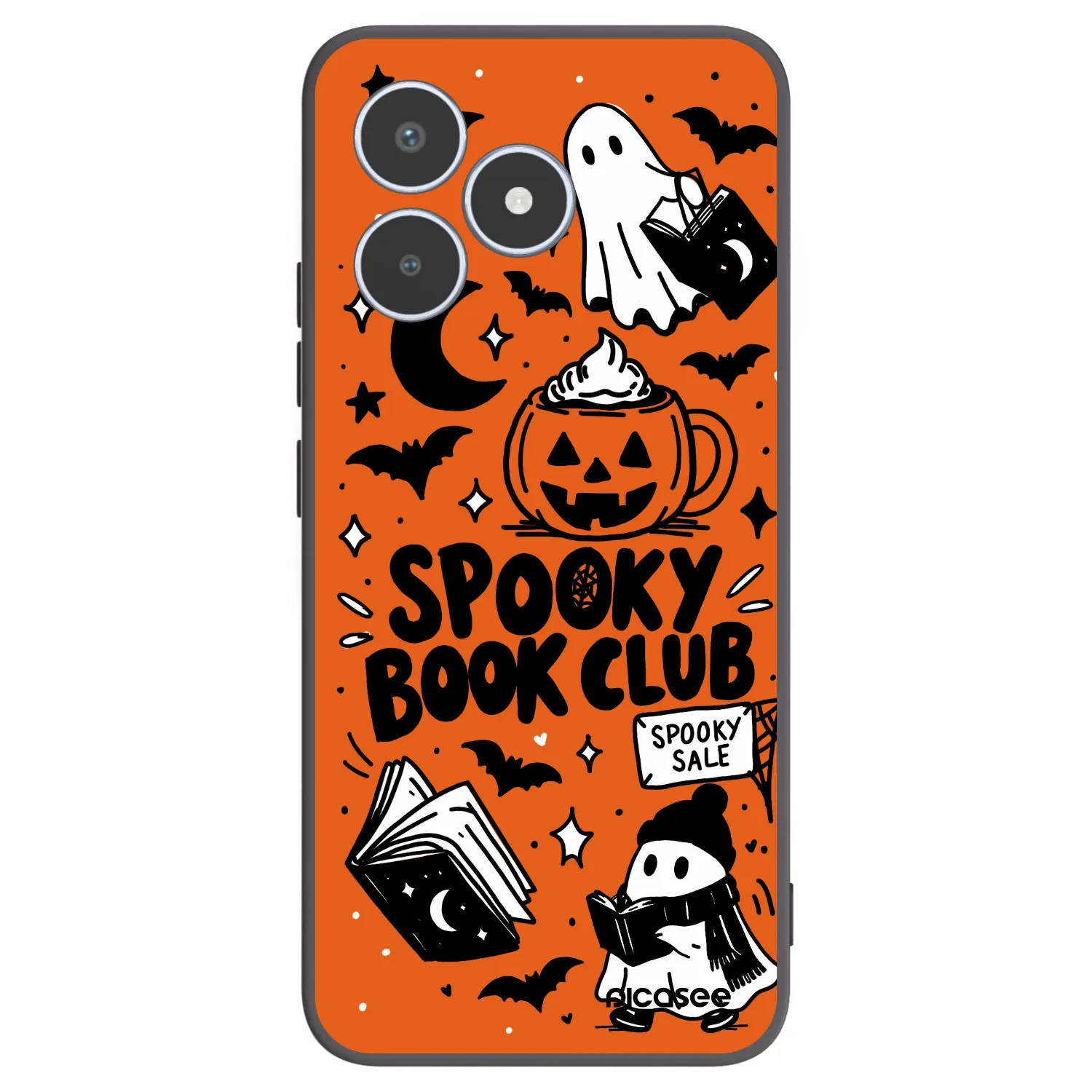 Picasee silikonski črni ovitek za Realme C53 - Spooky book club