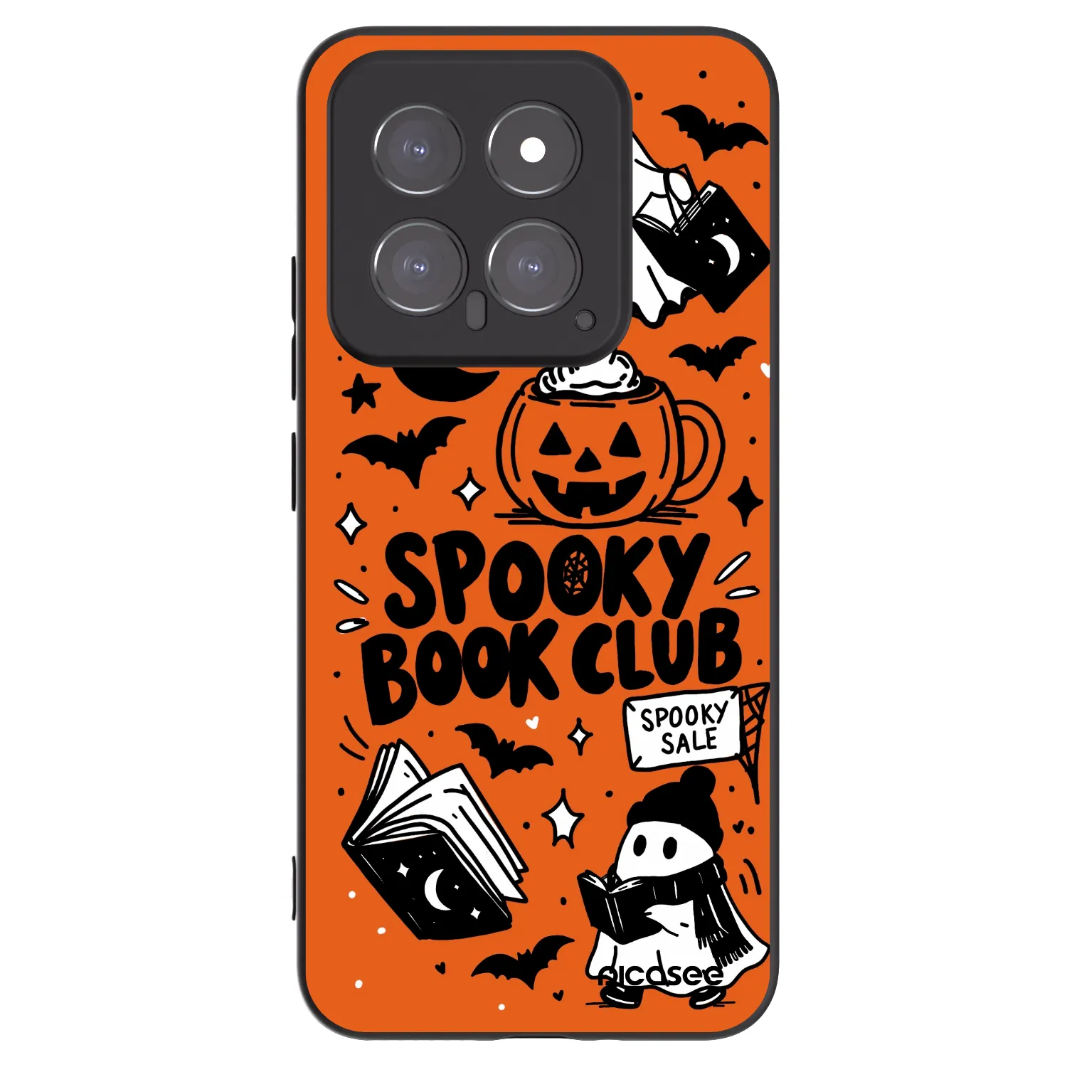 Picasee silikonski črni ovitek za Xiaomi 14 - Spooky book club