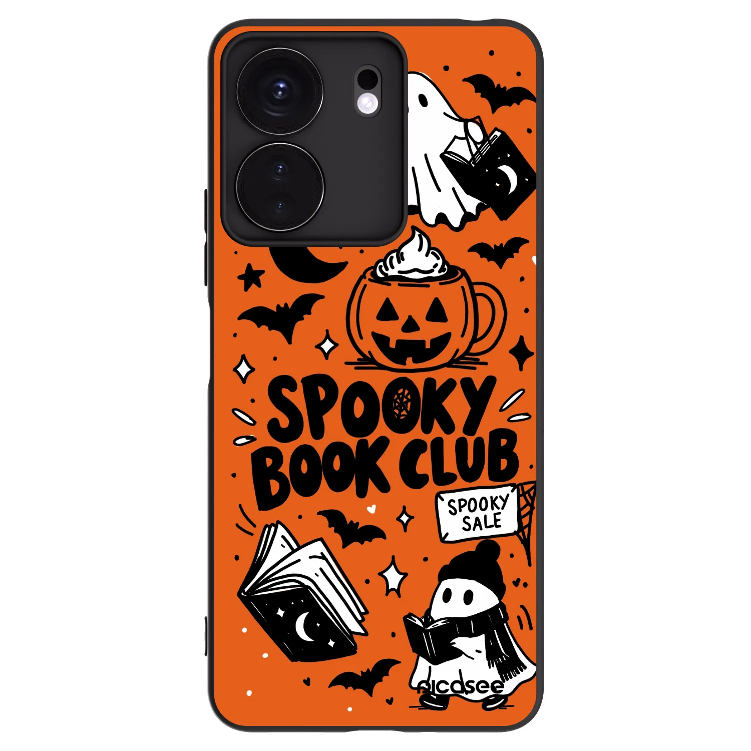 Picasee silikonski črni ovitek za Xiaomi Redmi 13C 4G - Spooky book club