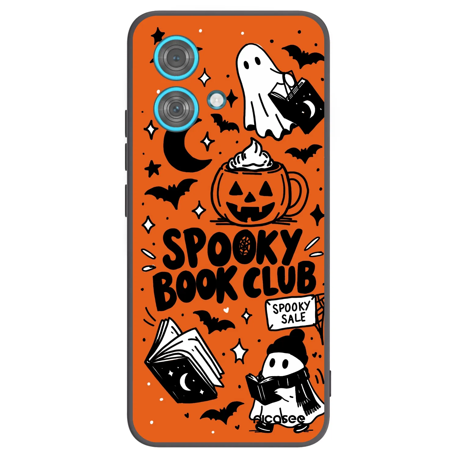 Picasee silikonski črni ovitek za Motorola Edge 40 Neo - Spooky book club