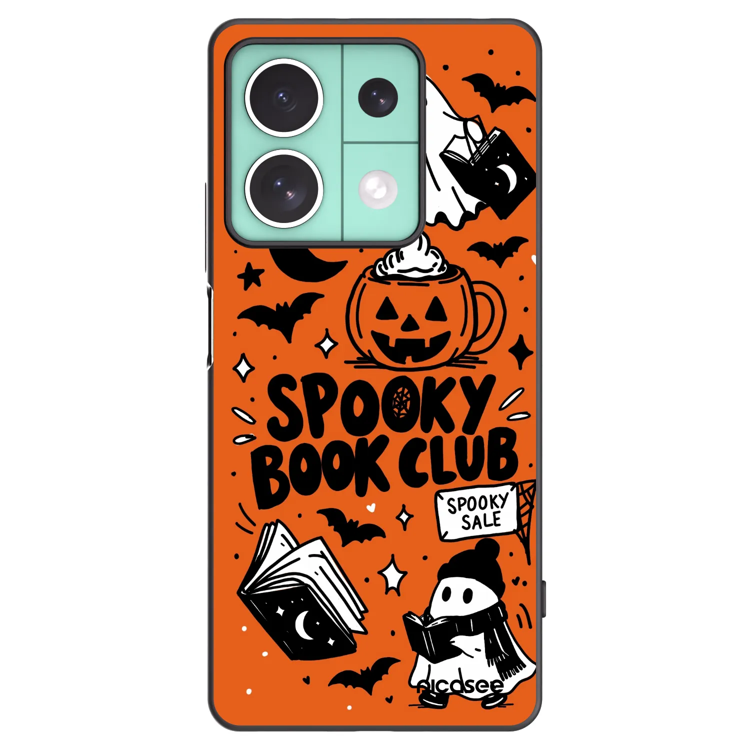 Picasee silikonski črni ovitek za Xiaomi Redmi Note 13 5G - Spooky book club