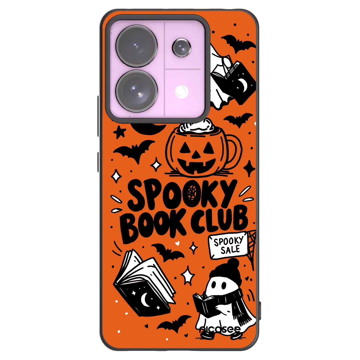 Picasee silikonski črni ovitek za Xiaomi Redmi Note 13 Pro 5G - Spooky book club