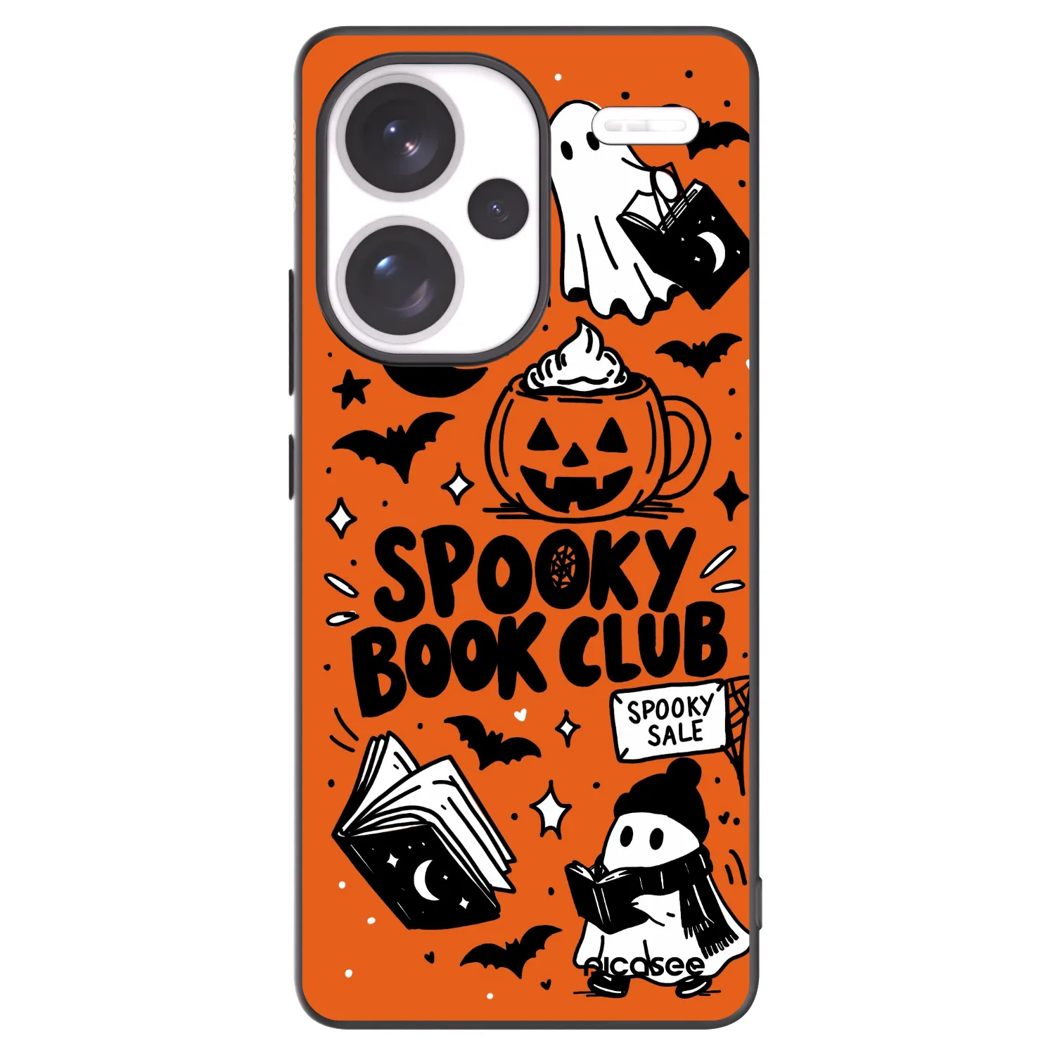 Picasee silikonski črni ovitek za Xiaomi Redmi Note 13 Pro+ 5G - Spooky book club