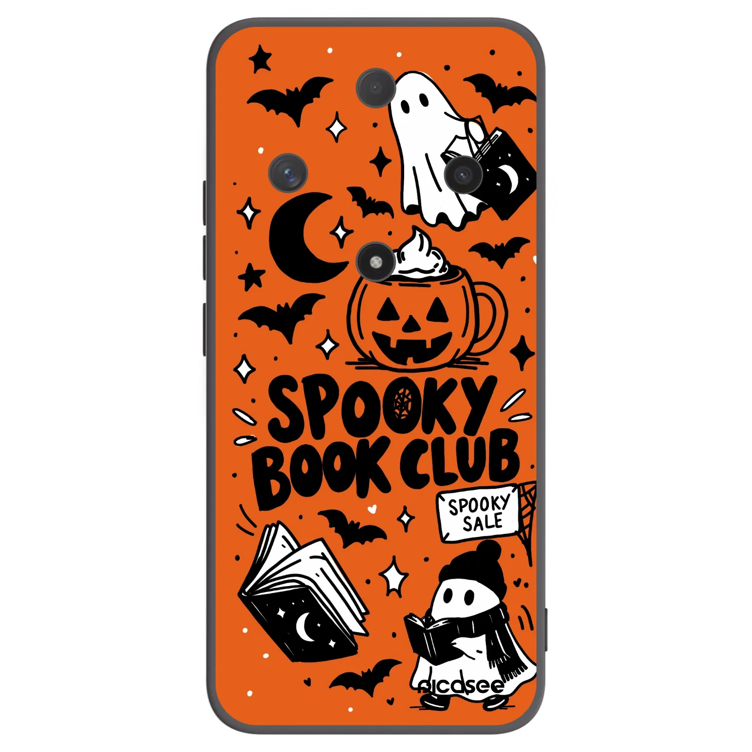 Picasee silikonski črni ovitek za Honor Magic6 Lite 5G - Spooky book club
