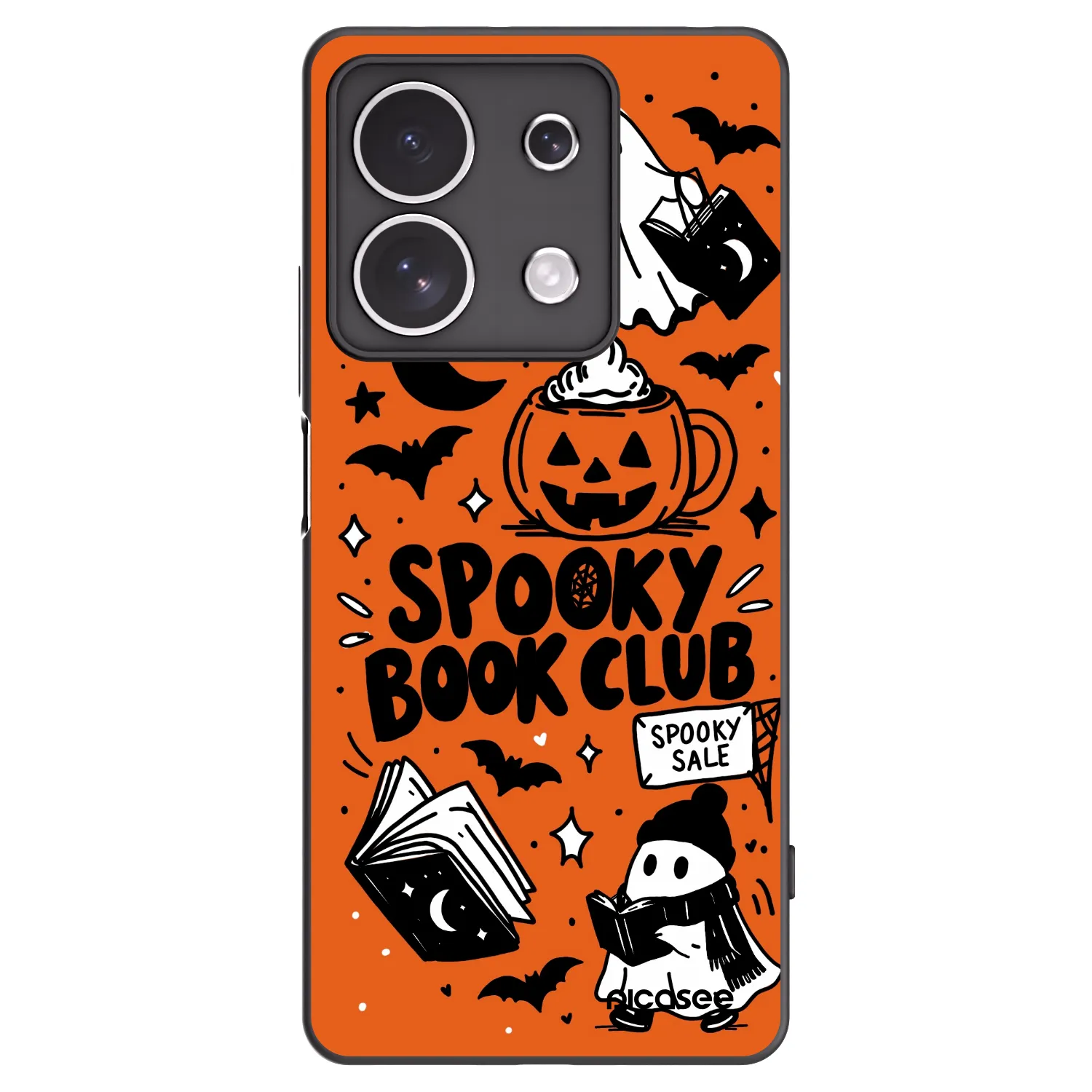 Picasee silikonski črni ovitek za Xiaomi Redmi Note 13 4G - Spooky book club