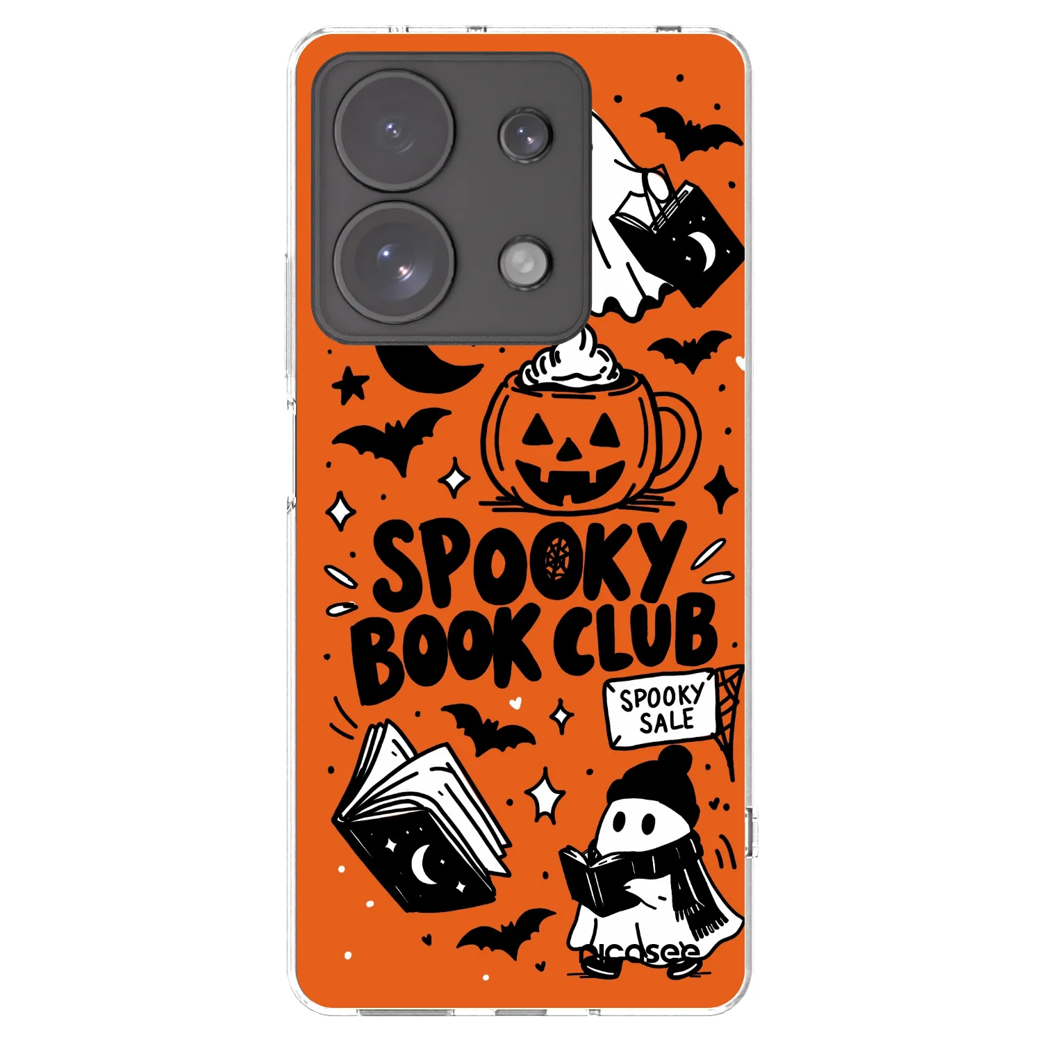 Picasee silikonski prozorni ovitek za Xiaomi Redmi Note 13 Pro 4G - Spooky book club