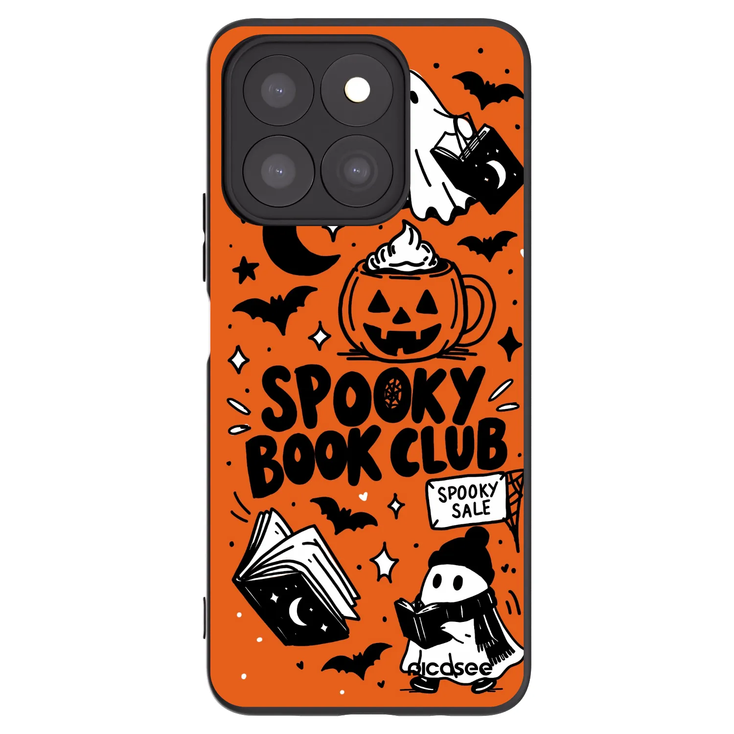 Picasee silikonski črni ovitek za Honor X8b - Spooky book club