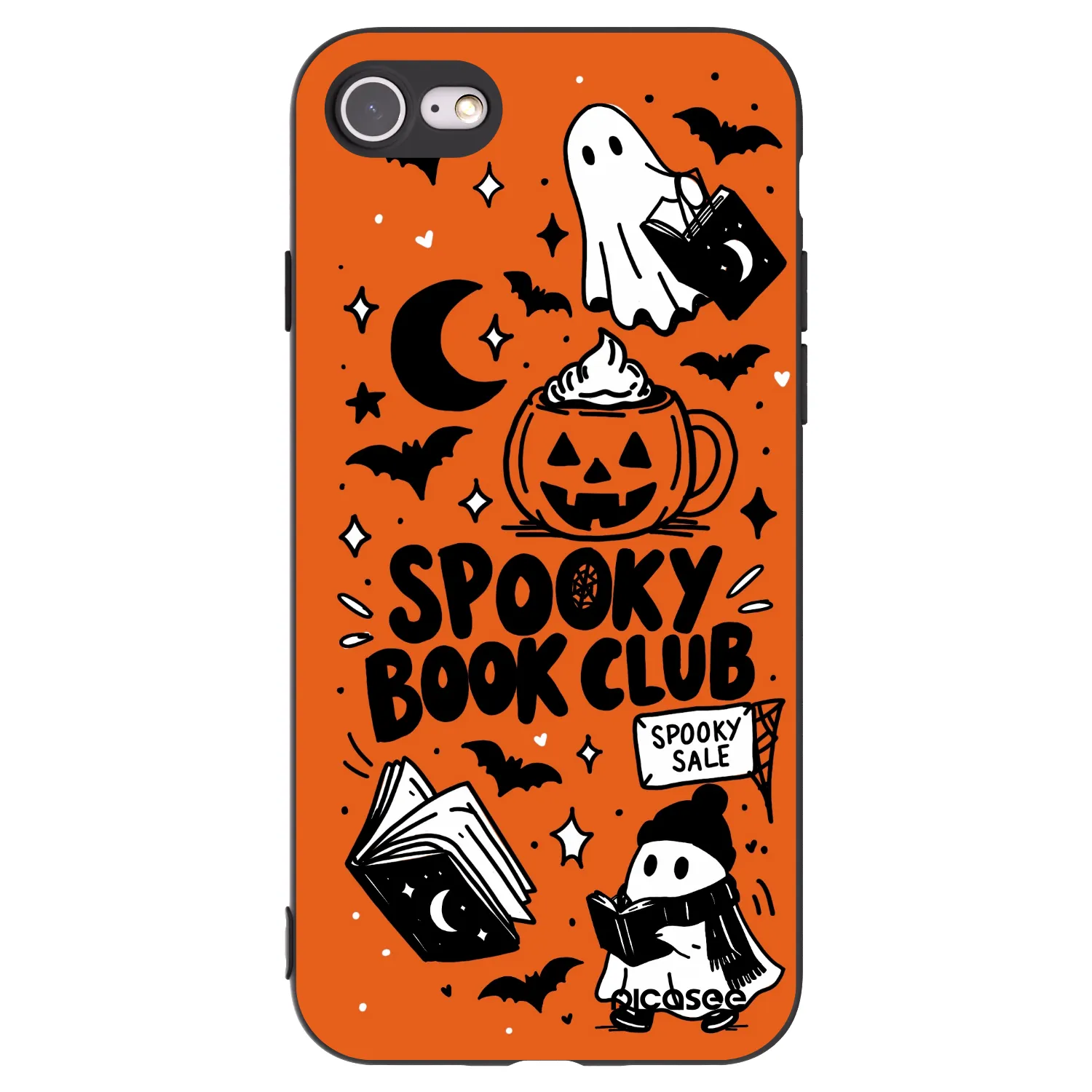 Picasee silikonski črni ovitek za Apple iPhone 8 - Spooky book club