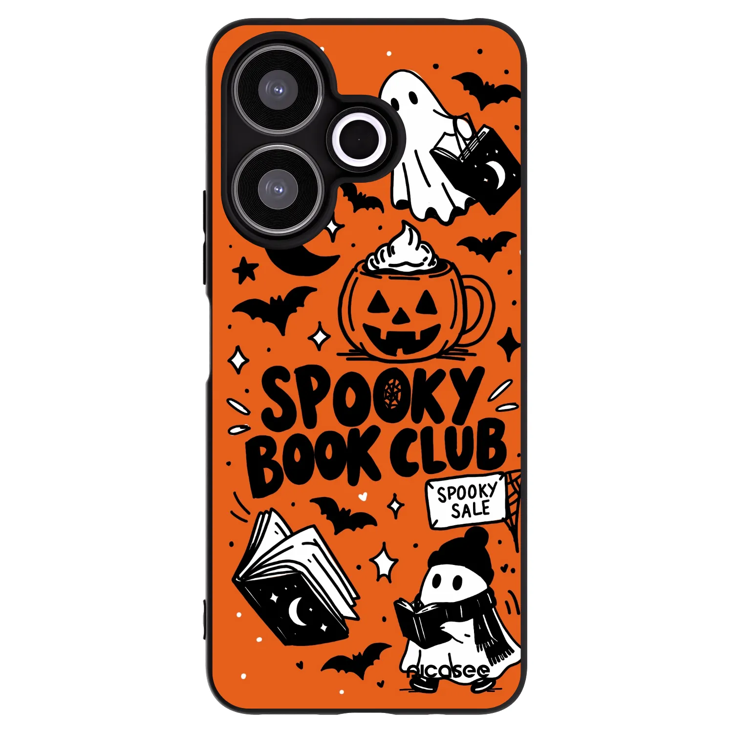 Picasee silikonski črni ovitek za Xiaomi Redmi 13 4G - Spooky book club