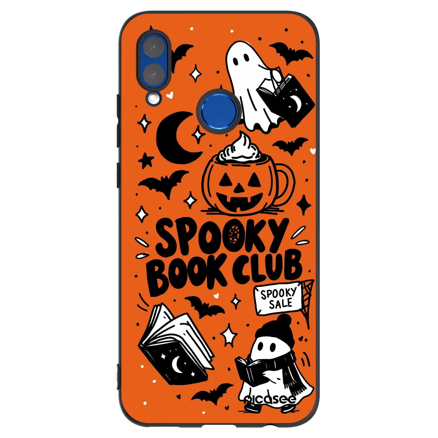 Picasee silikonski črni ovitek za Honor 10 Lite - Spooky book club