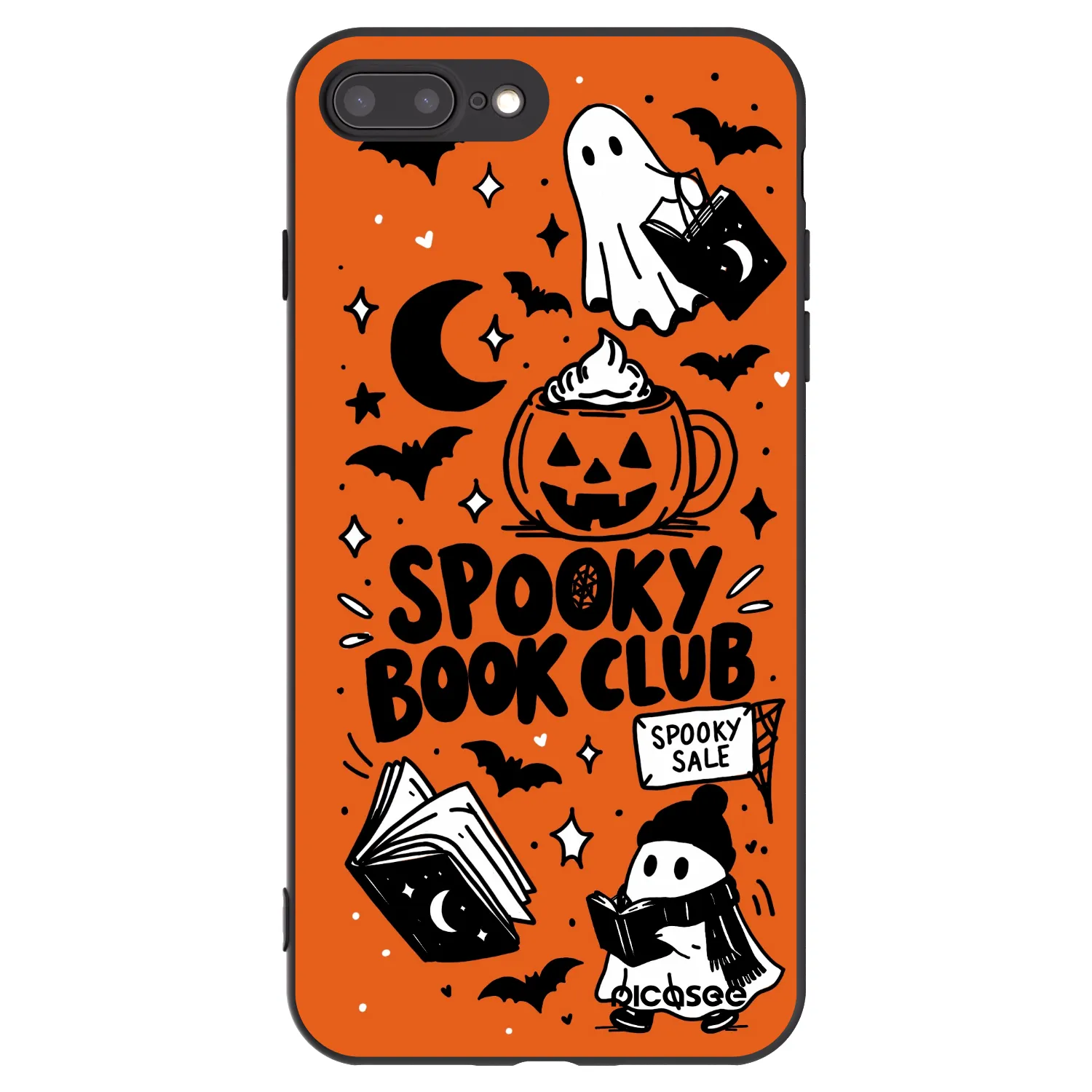 Picasee silikonski črni ovitek za Apple iPhone 8 Plus - Spooky book club