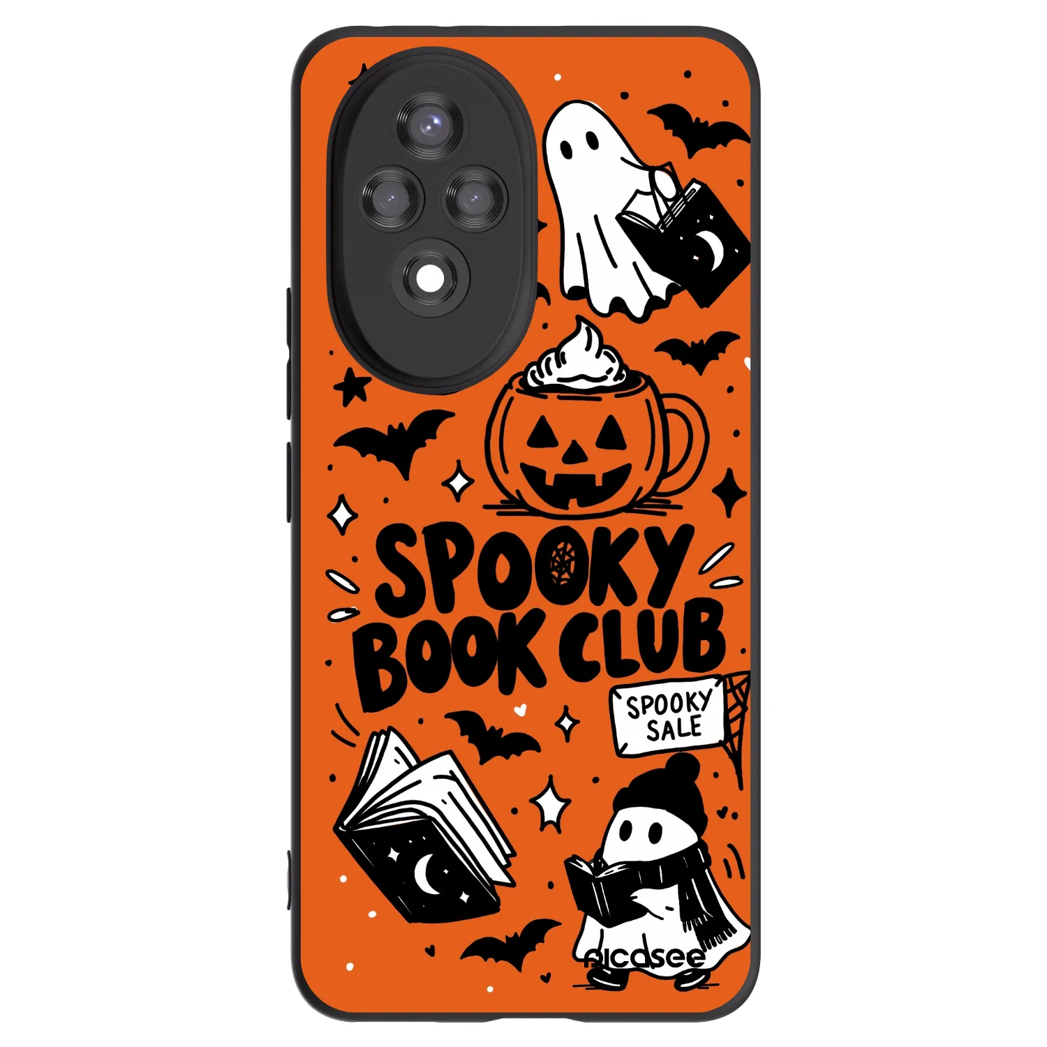 Picasee silikonski črni ovitek za Honor 200 5G - Spooky book club