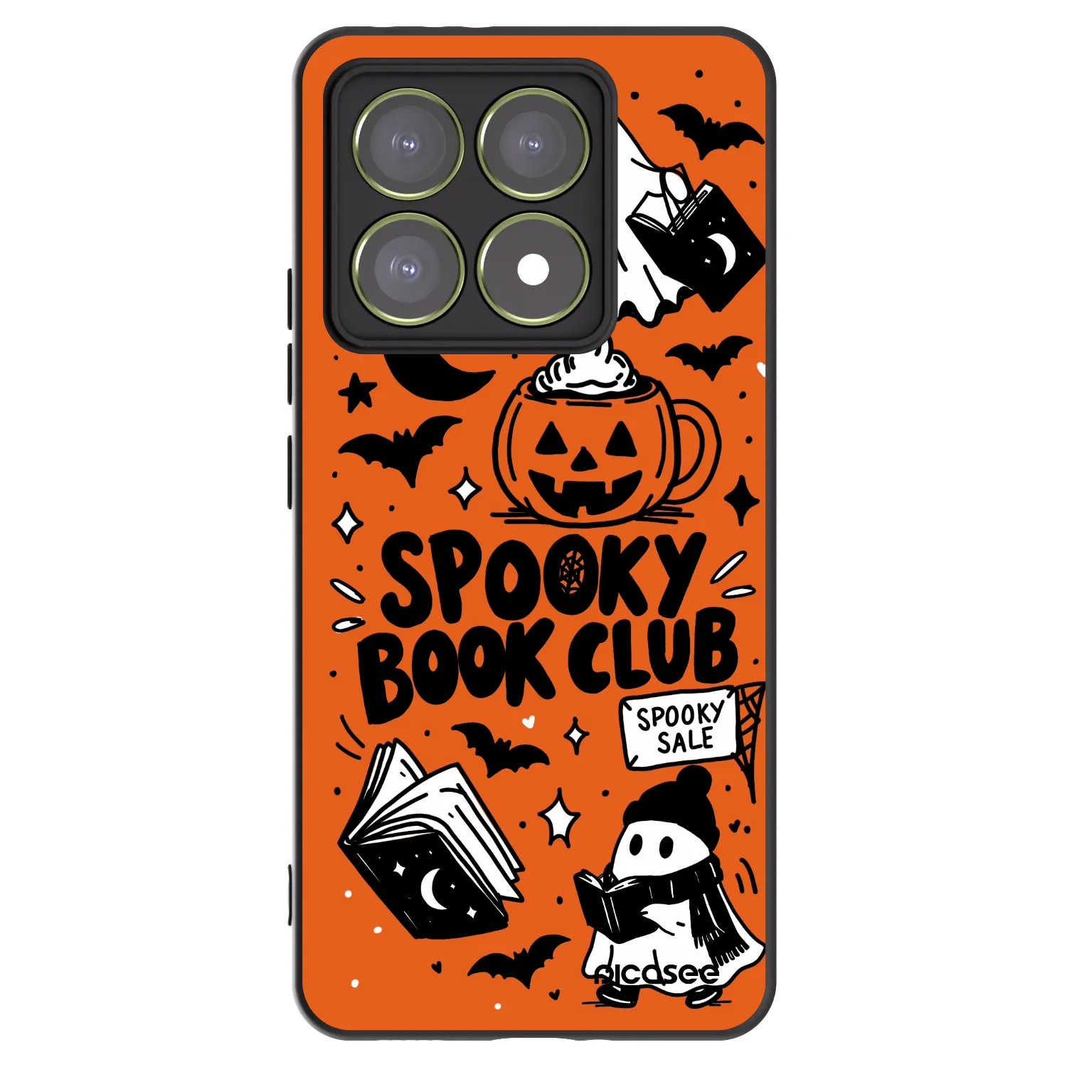 Picasee silikonski črni ovitek za Xiaomi 14T - Spooky book club