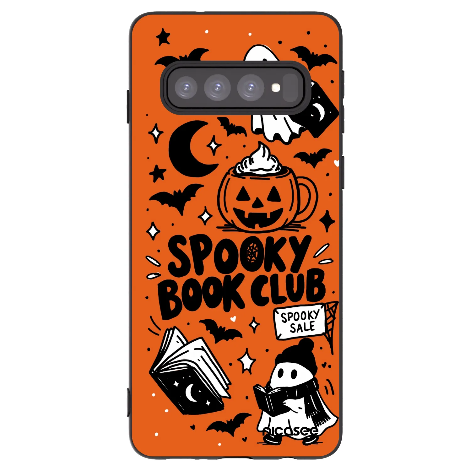 Picasee silikonski črni ovitek za Samsung Galaxy S10 G973 - Spooky book club