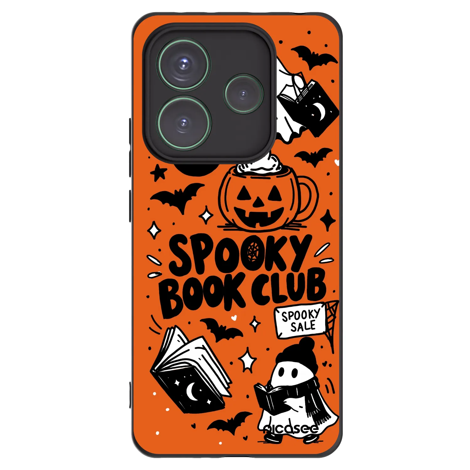 Picasee silikonski črni ovitek za Xiaomi Redmi Note 14 5G - Spooky book club