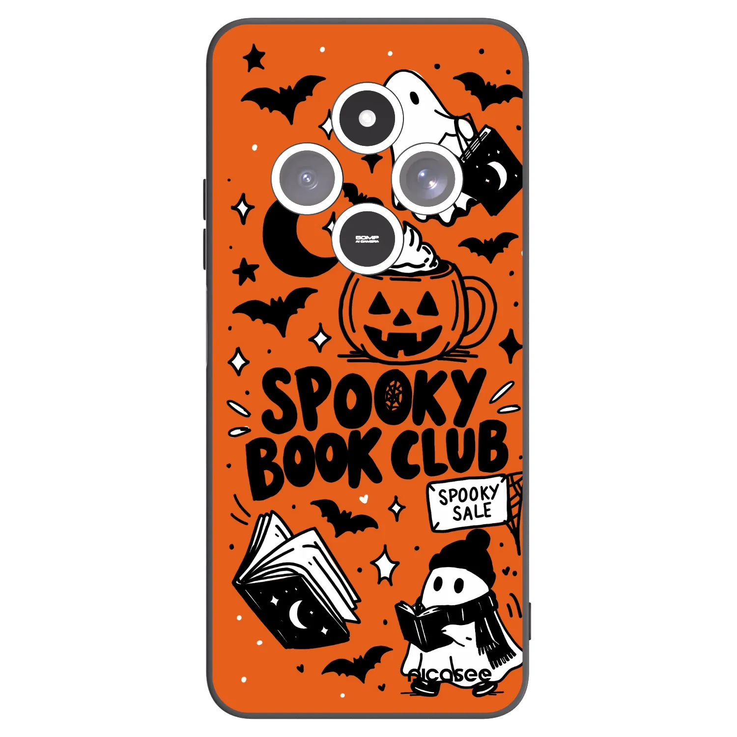 Picasee silikonski črni ovitek za Xiaomi Redmi 14C - Spooky book club