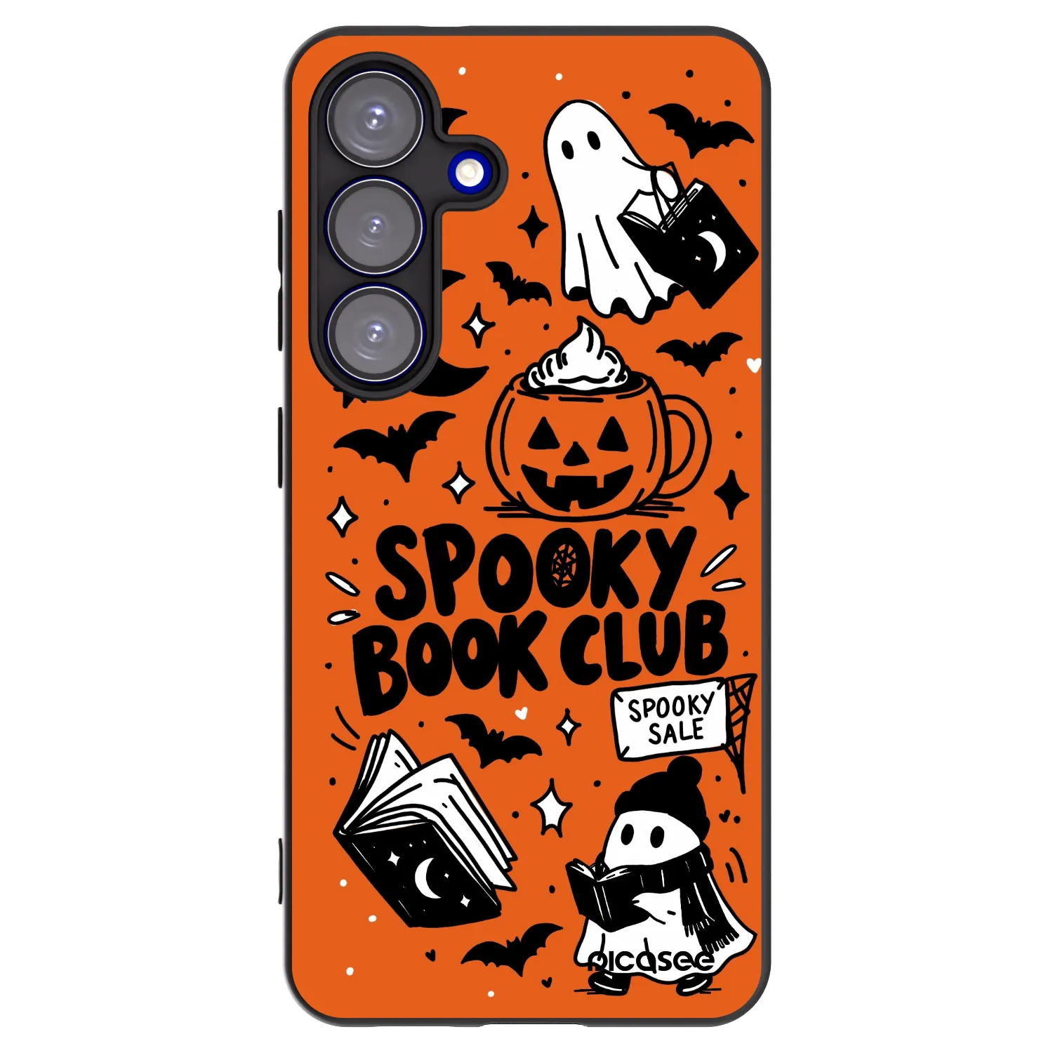 Picasee silikonski črni ovitek za Samsung Galaxy S25 5G - Spooky book club