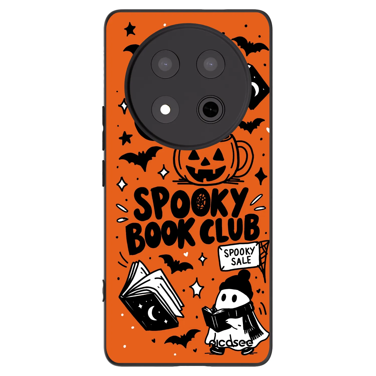 Picasee silikonski črni ovitek za Honor Magic7 Lite 5G - Spooky book club