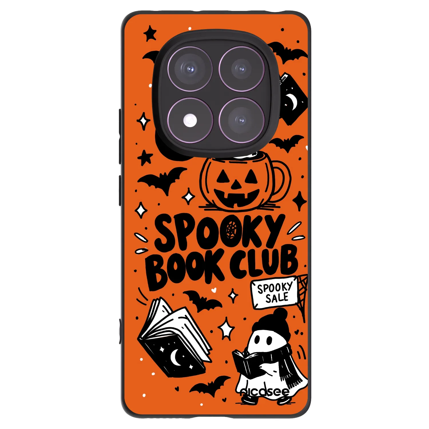 Picasee silikonski črni ovitek za Xiaomi Redmi Note 14 Pro 4G - Spooky book club