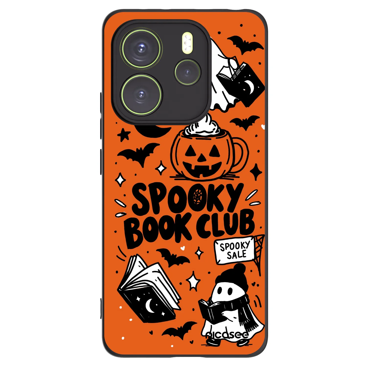 Picasee silikonski črni ovitek za Xiaomi Redmi Note 14 4G - Spooky book club