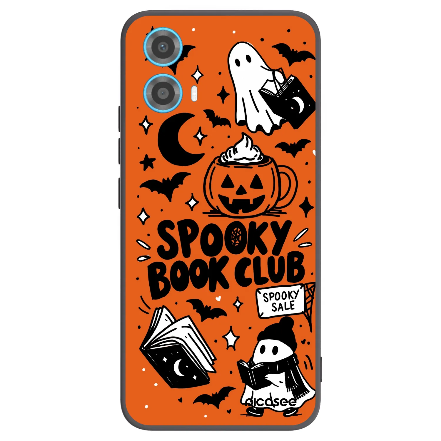 Picasee silikonski črni ovitek za Motorola Moto G34 5G - Spooky book club