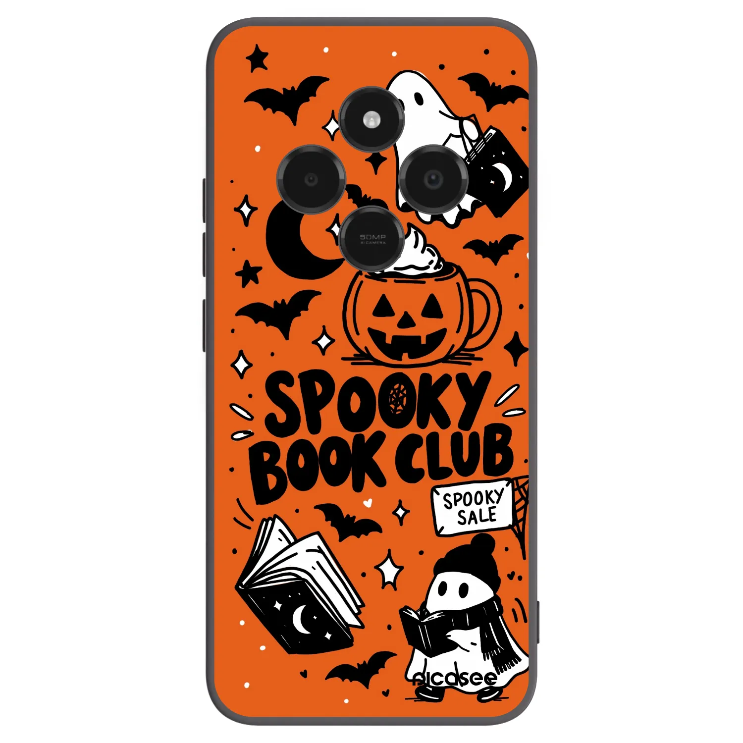 Picasee silikonski črni ovitek za Xiaomi Poco C75 - Spooky book club