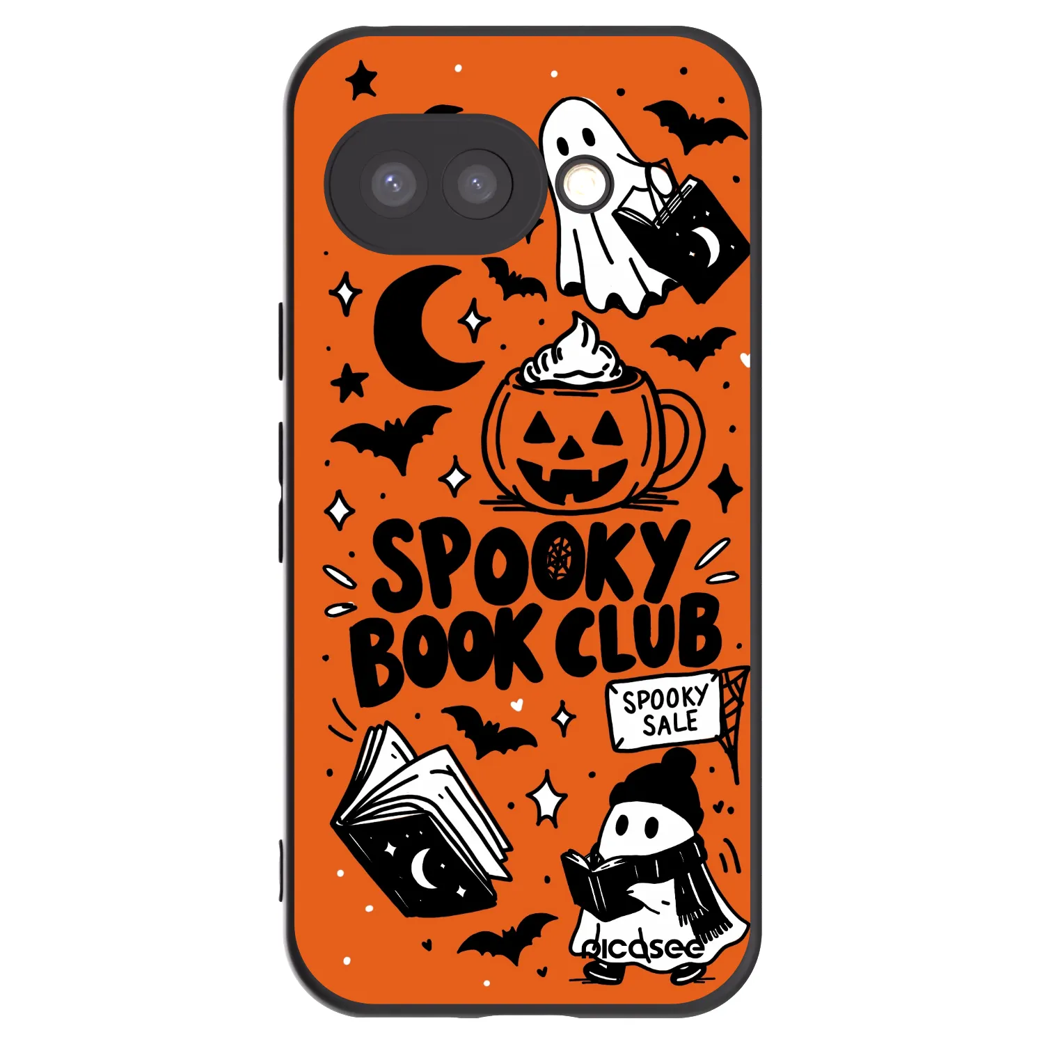 Picasee silikonski črni ovitek za Google Pixel 9a - Spooky book club