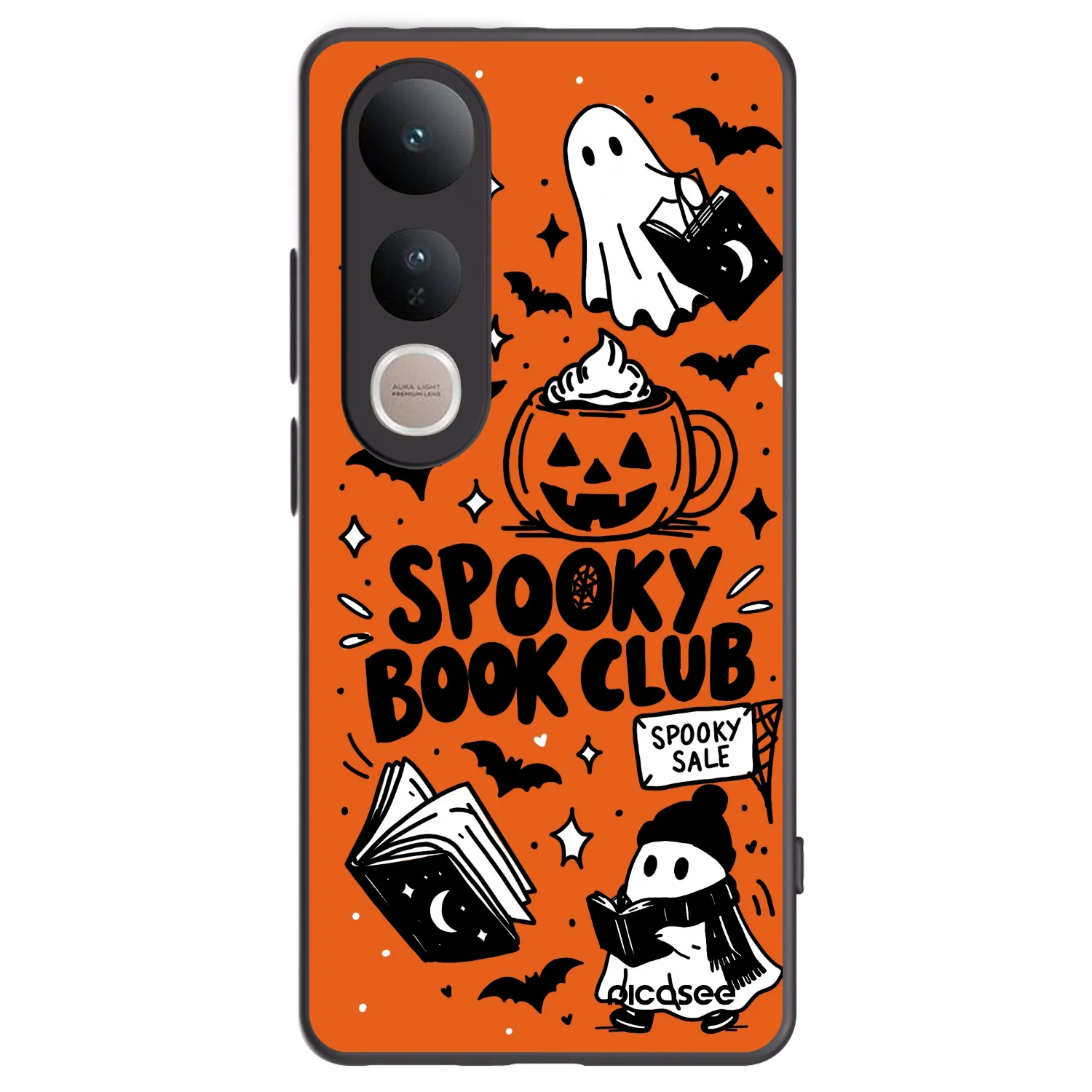 Picasee silikonski črni ovitek za Vivo V50 Lite 5G - Spooky book club