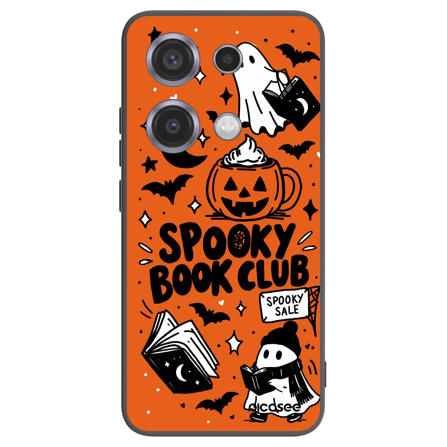 Picasee silikonski črni ovitek za Xiaomi Redmi Note 14S - Spooky book club