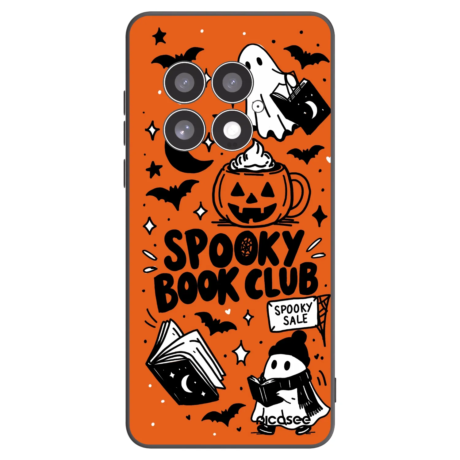 Picasee silikonski črni ovitek za OnePlus 13 5G - Spooky book club