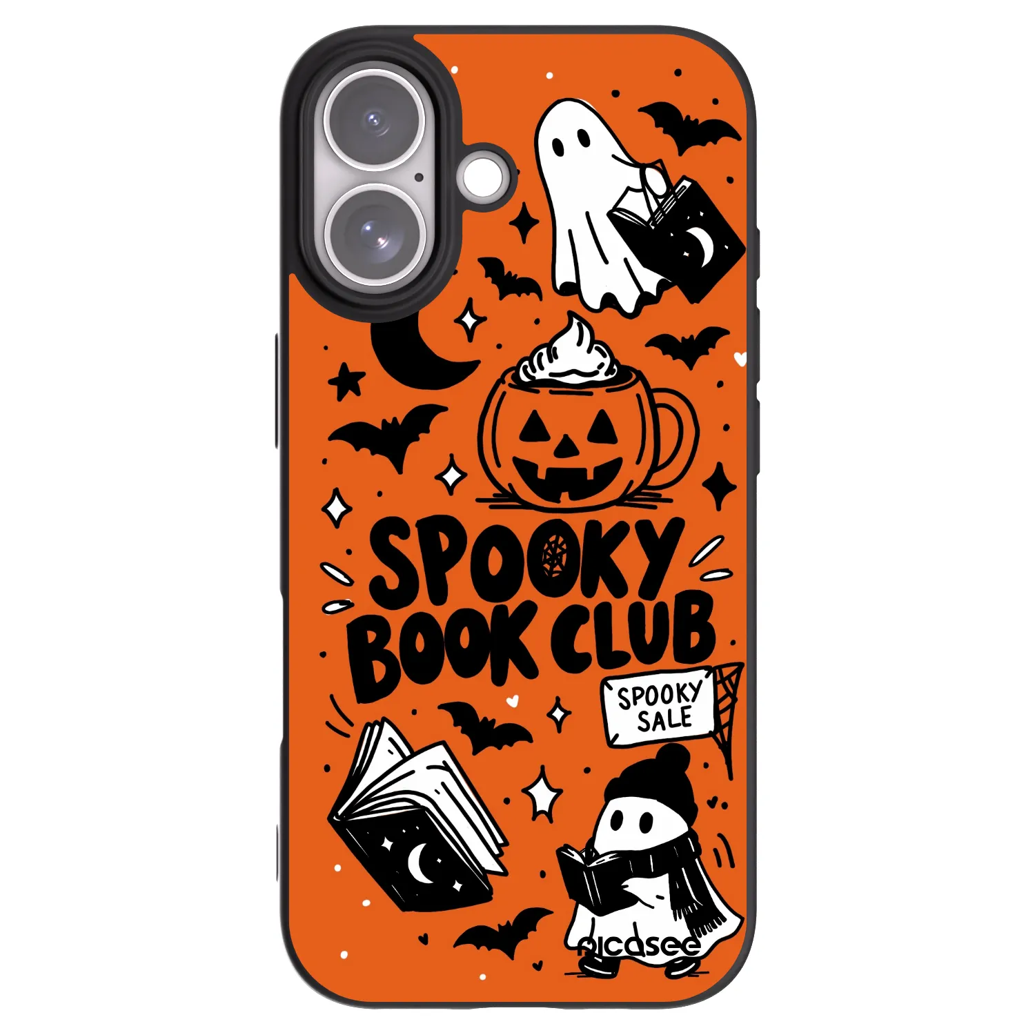Picasee silikonski črni ovitek za Apple iPhone 17 - Spooky book club