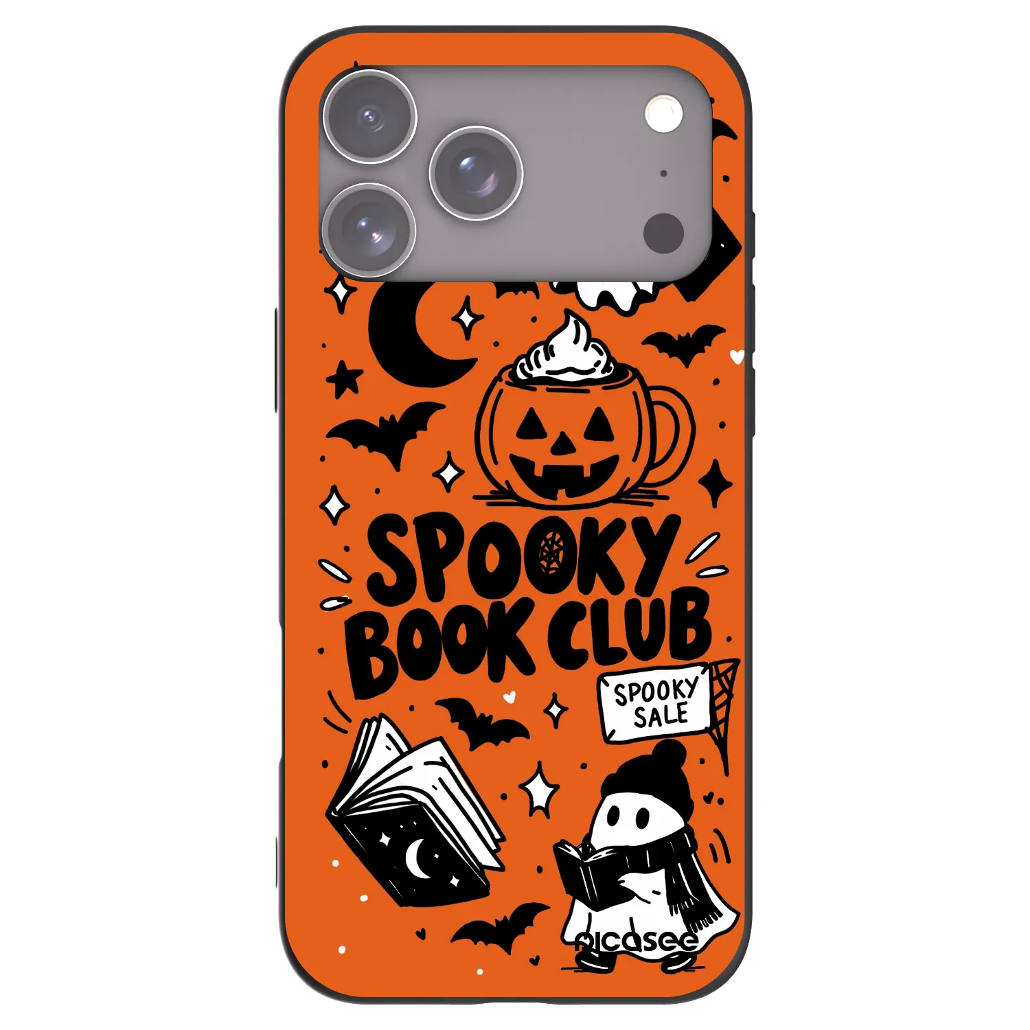 Picasee silikonski črni ovitek za Apple iPhone 17 Pro Max - Spooky book club