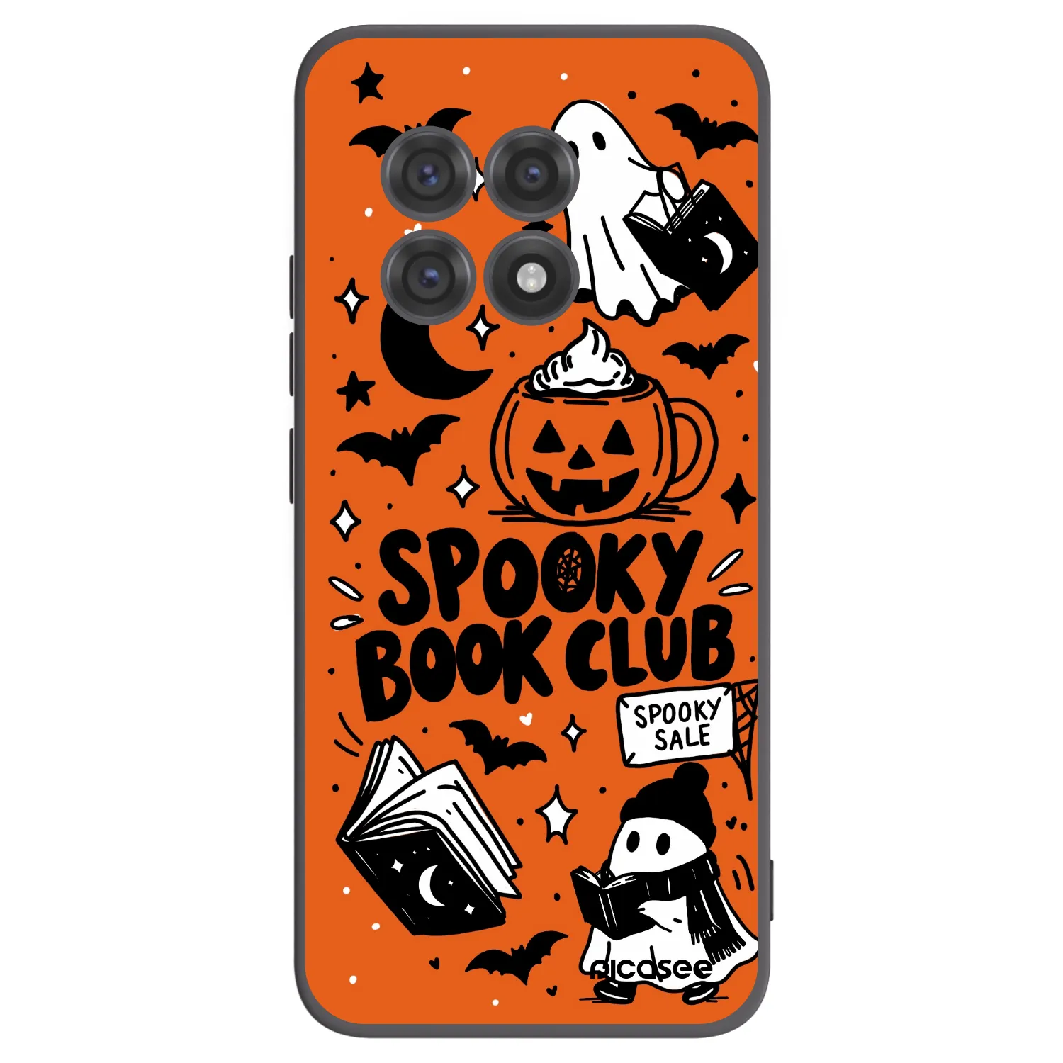 Picasee silikonski črni ovitek za OnePlus 13R 5G - Spooky book club