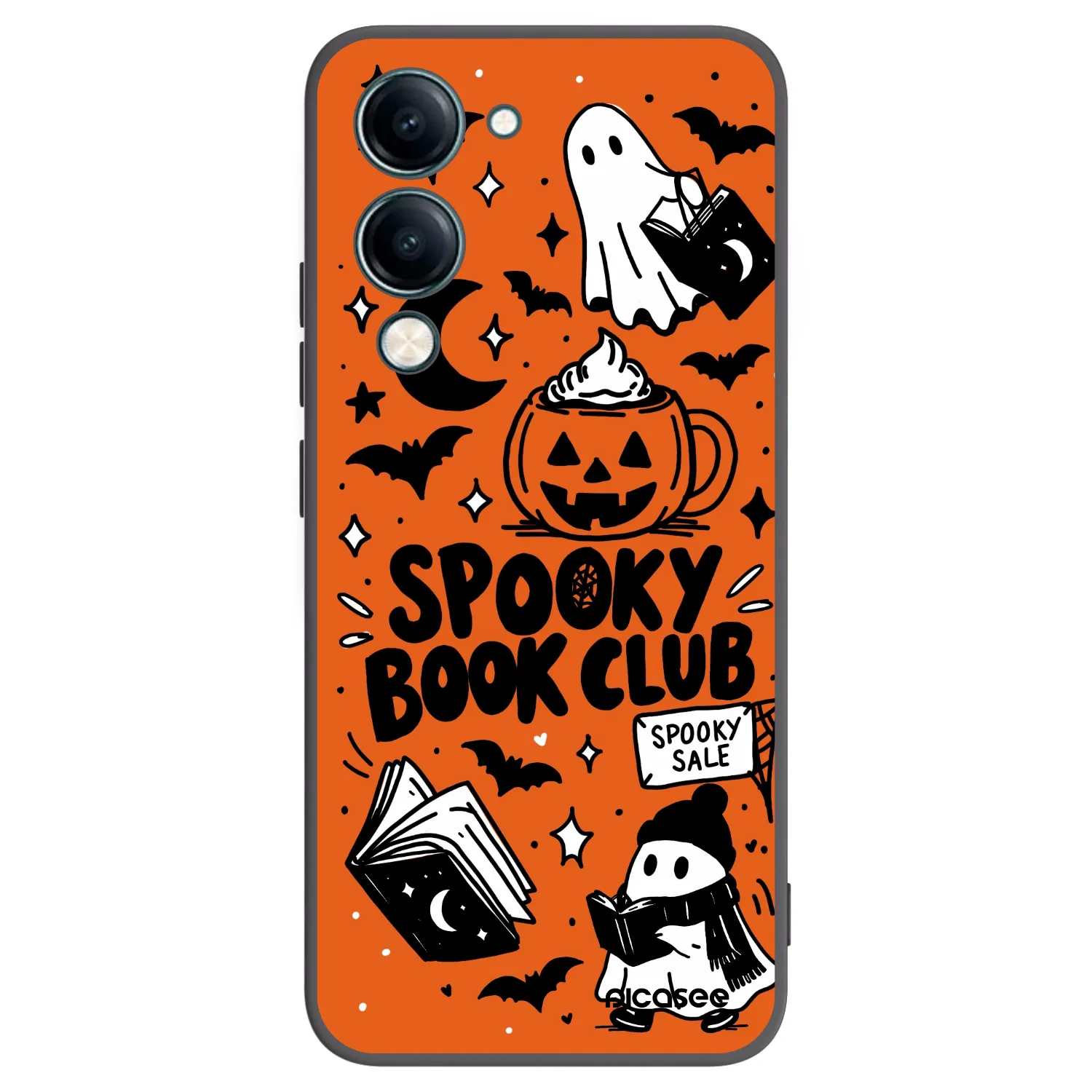 Picasee silikonski črni ovitek za Vivo Y29s 5G - Spooky book club