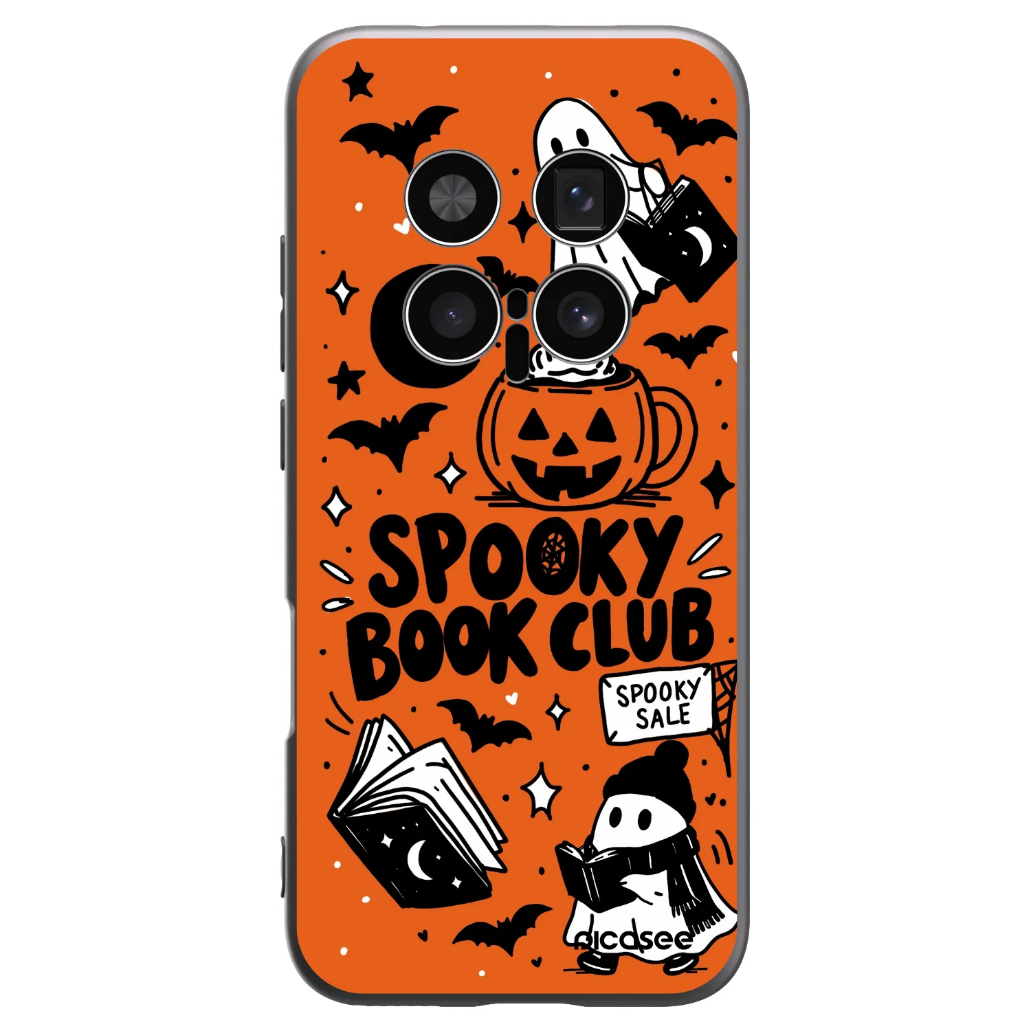 Picasee silikonski črni ovitek za Honor Magic8 Pro 5G - Spooky book club
