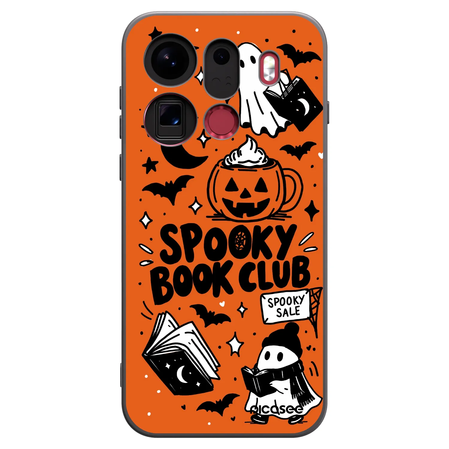 Picasee silikonski črni ovitek za OPPO Find X9 Pro - Spooky book club
