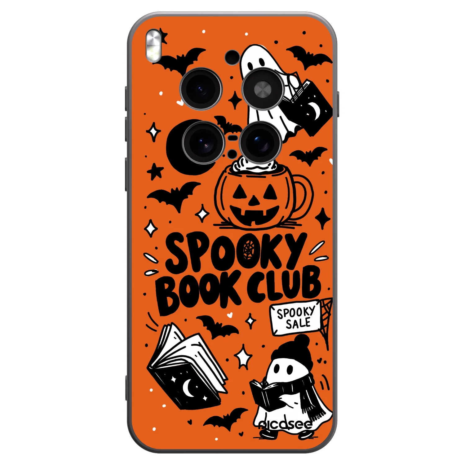 Picasee silikonski črni ovitek za Vivo X300 Pro - Spooky book club