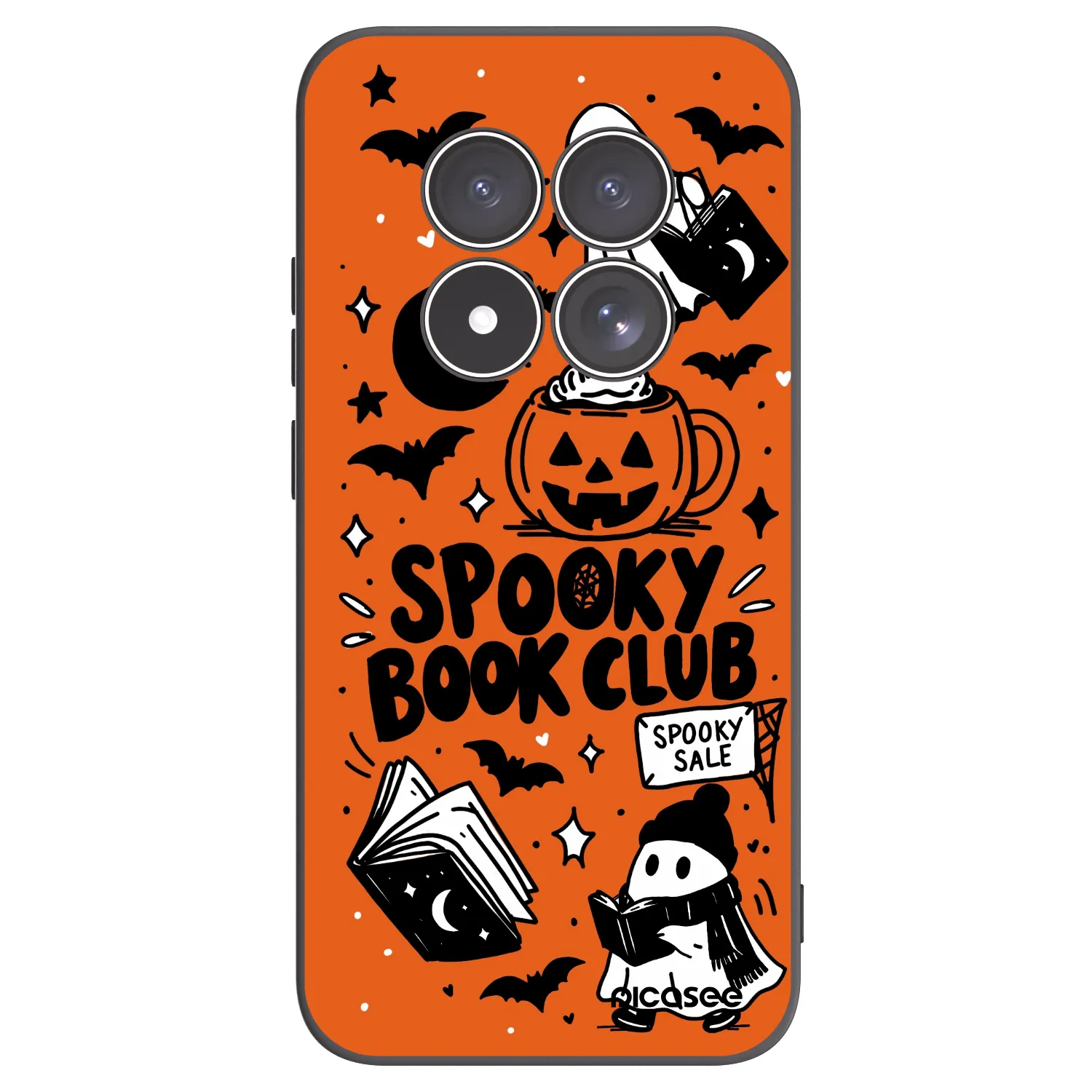 Picasee silikonski črni ovitek za Xiaomi Redmi Note 15 Pro 5G - Spooky book club