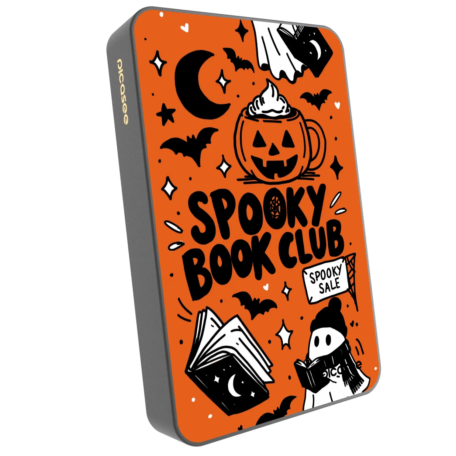 Picasee Prenosna baterija z MagSafe 10 000 mAh Siva - Spooky book club