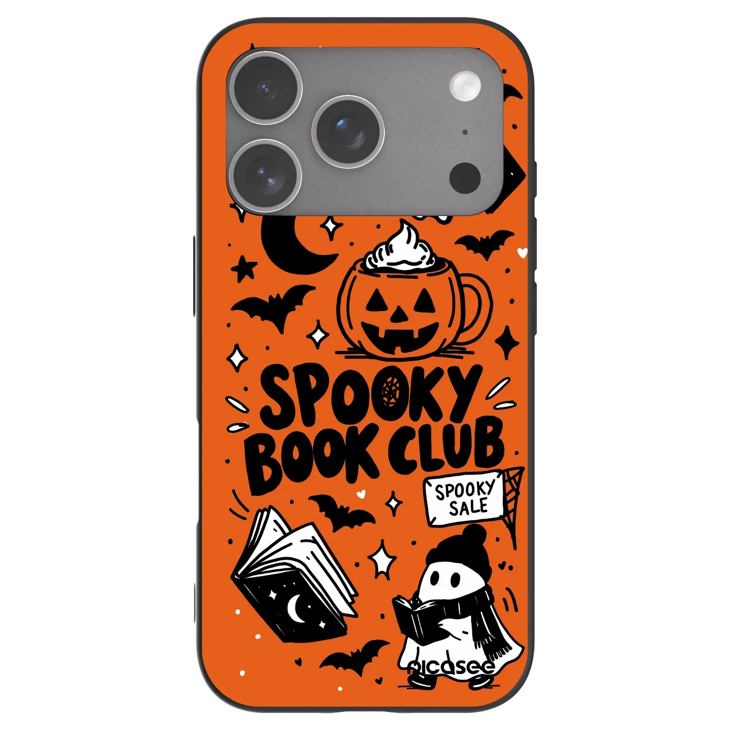 Picasee silikonski črni ovitek za Apple iPhone 18 Pro - Spooky book club
